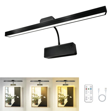 Picture Light for Wall, 4800mAh Rechargeable Wireless Remote, 15in Dimmable Timer LED Art Display Light with 3 Color