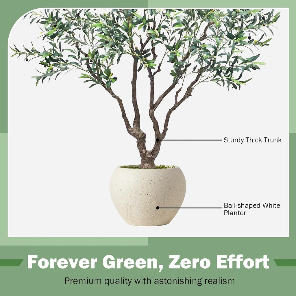Large Artificial Olive Tree 8FT, Indoor Outdoor Faux Tall Tree