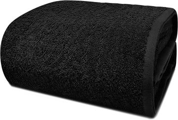 Pack of 1 Jumbo Bath Sheet 40x80 Inches, Oversized Black Bath Towels, Fluffy and Thick Extra Large Bath Sheets