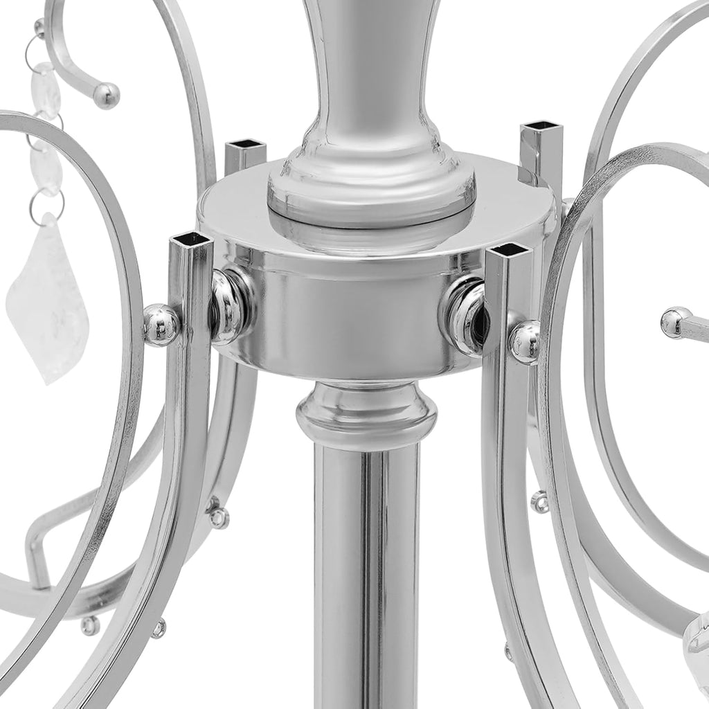 5 Arm Crystal Candelabra Centerpieces 49.21 Inch Tall Freestanding Silver Candle Holder Crystal Candle Standcoration
