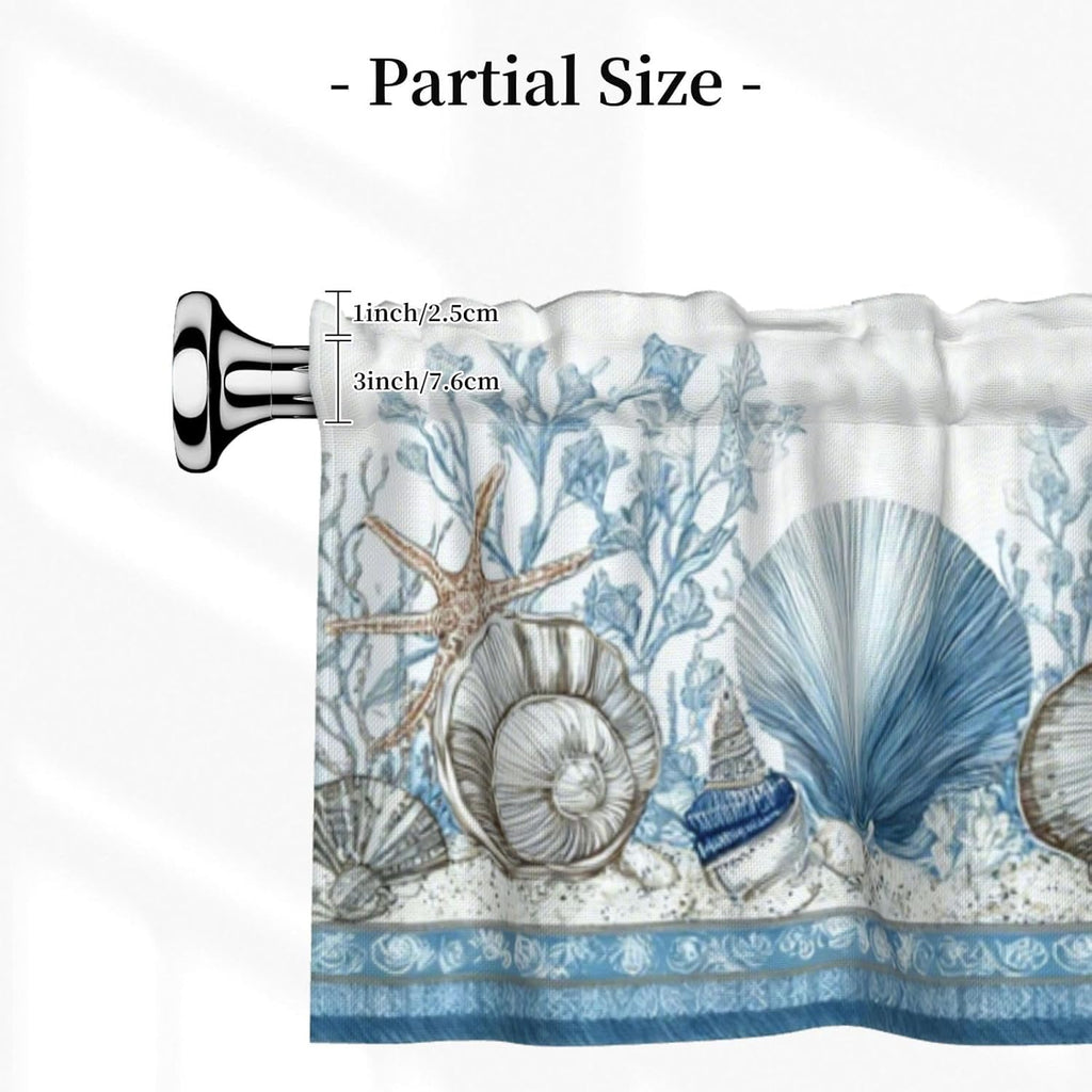 Beach Valance Curtain Window Valance Treatment Decor Small Window Curtains for Bedroom Kitchen Bathroom Living Room 1