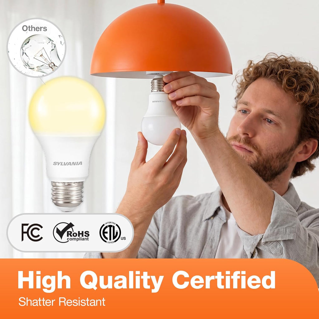 LED A19 Light Bulb, 60W Equivalent, Efficient 8.5W, 10 Year, 2700K, 800 Lumens, Frosted, Soft White