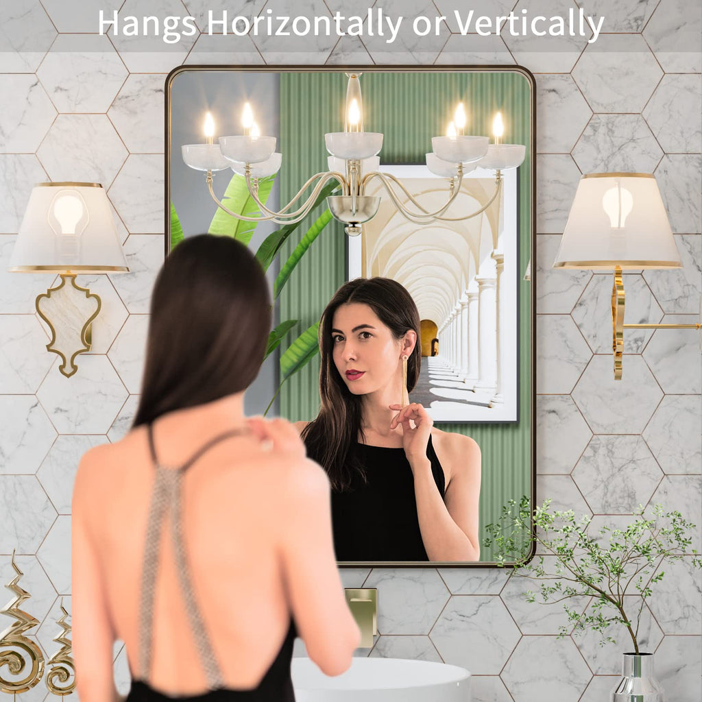 20"X30" Bronze Bathroom Mirror for Vanity