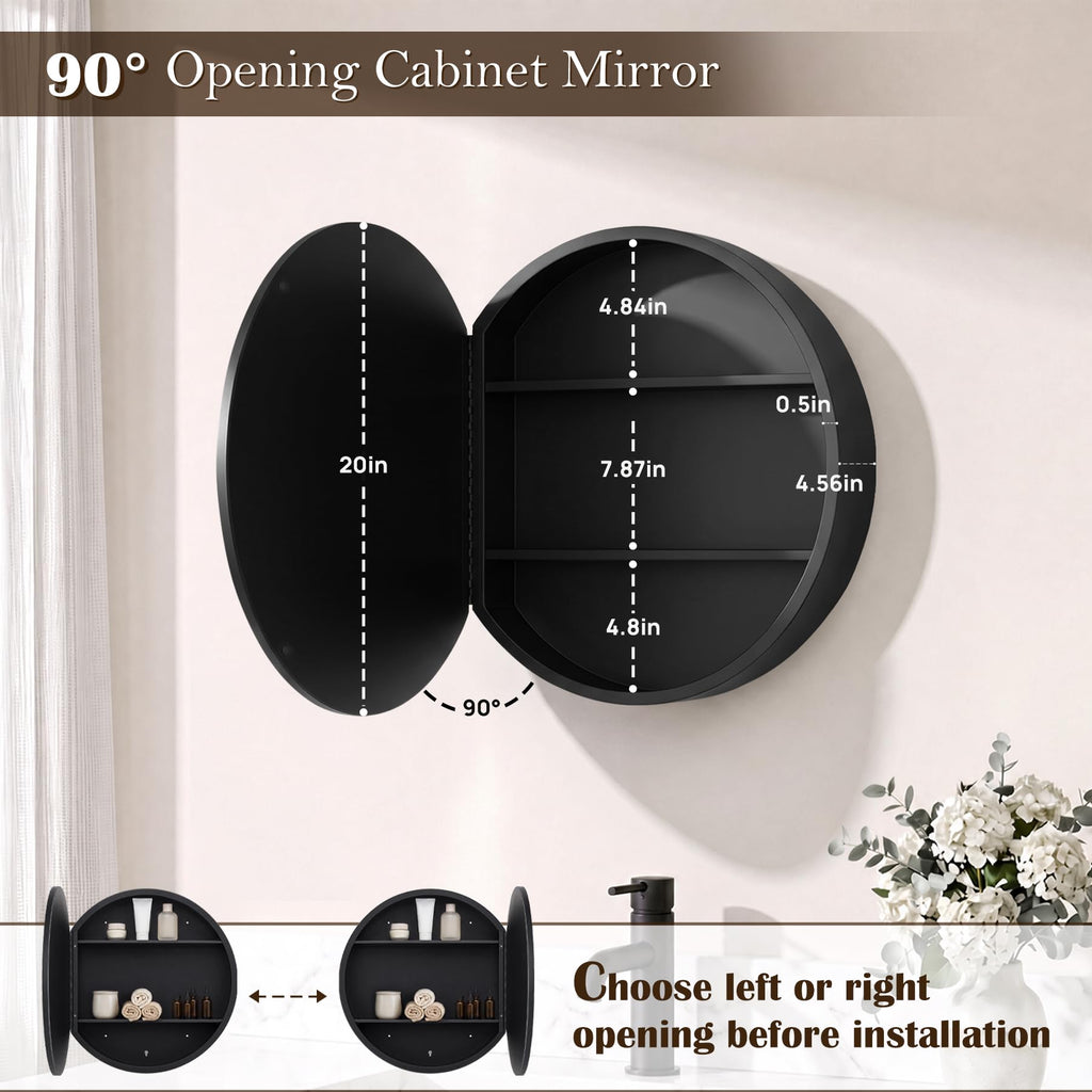 20 Inch Round Medicine Cabinet Mirror