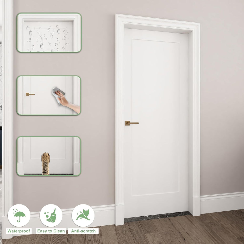 30"x80" 1-Panel Prefinished Laminate White Hollow Core Door Slab, Pre-Assembled Waterproof Shaker Style Interior Door, NOT Pre-drilled and NOT Included Hardware
