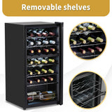 28-Bottle Dual Zone Compressor Wine Cooler, Freestanding Compact Mini Wine Fridg
