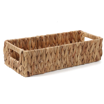 Wicker Storage Baskets with Handle Water Hyacinth Basket for Organizing Decorative Storage Bins for Countertop Toilet