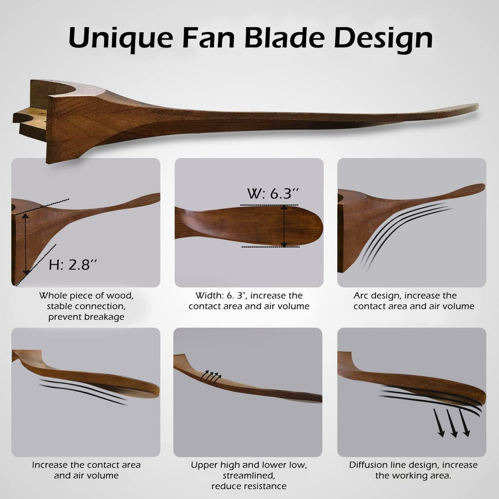 72 Inch Ceiling Fan No Light ，Wood Outdoor Ceiling Fans for Patios Living Room Garage Gazebo Mid Century Modern