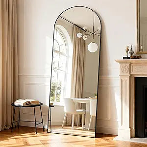 Arched Full Length Mirror, 71"X26"Large Floor Mirrors, for Wall Door Bedroom Bathroom Living Room (Black)