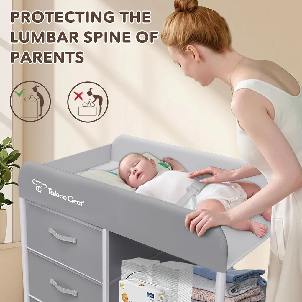 Baby Changing Table, Portable Changing Table, Diaper Changing Station with Waterproof Pad, Changing Table Dresser