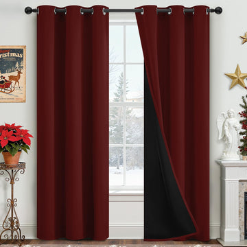 Burgundy Red Blackout Curtains 84 Inch Length 42" Wide