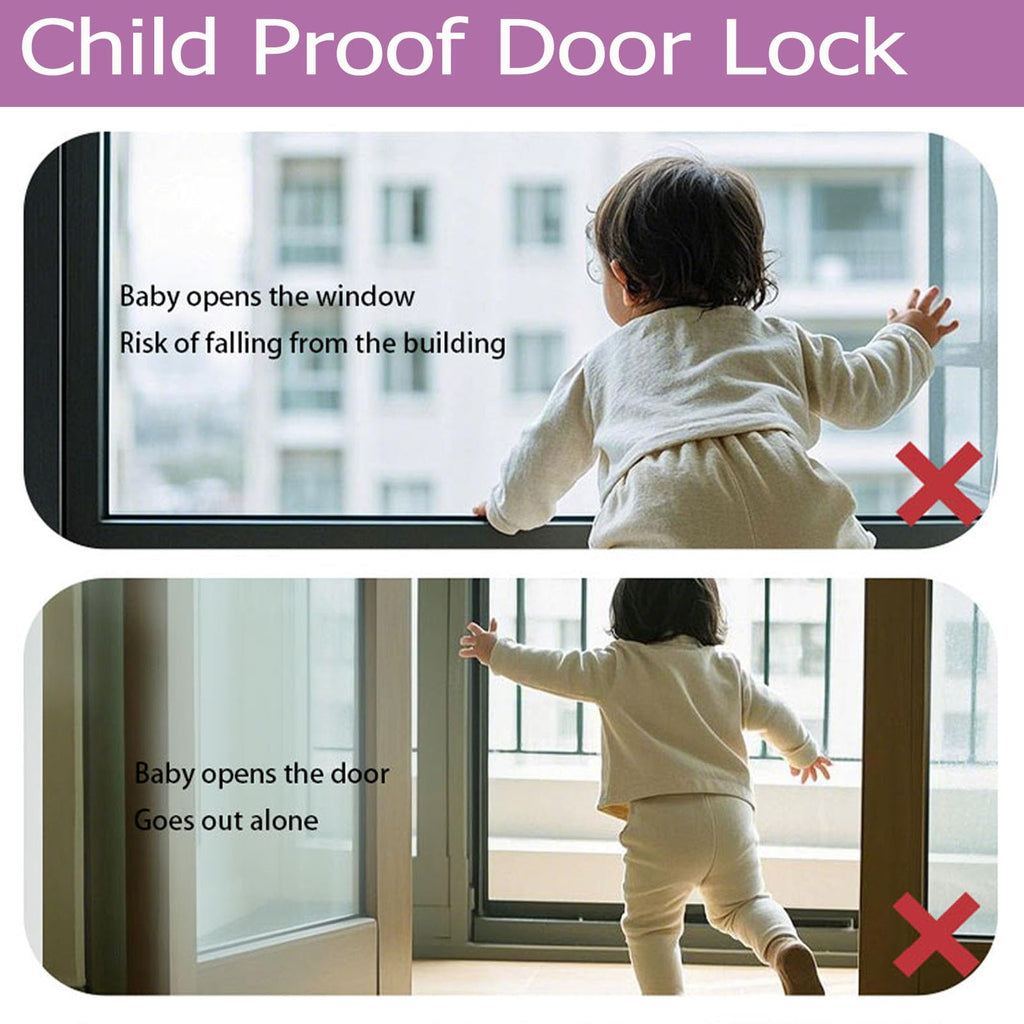 Child Proof Door Lock, 4 Packs White