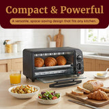 ETO236 Personal Compact 2 Slice Countertop Toaster Oven with 15 Minute Timer & Adjustable Temperature, Bake, Broil, &