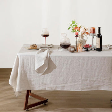 Linen Tablecloth 100% Pure Linen Table Cloth 60x108 Inches Rectangle Tablecloths Washable Cloths, Di