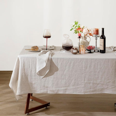 Linen Tablecloth 100% Pure Linen Table Cloth 60x108 Inches Rectangle Tablecloths Washable Cloths, Di