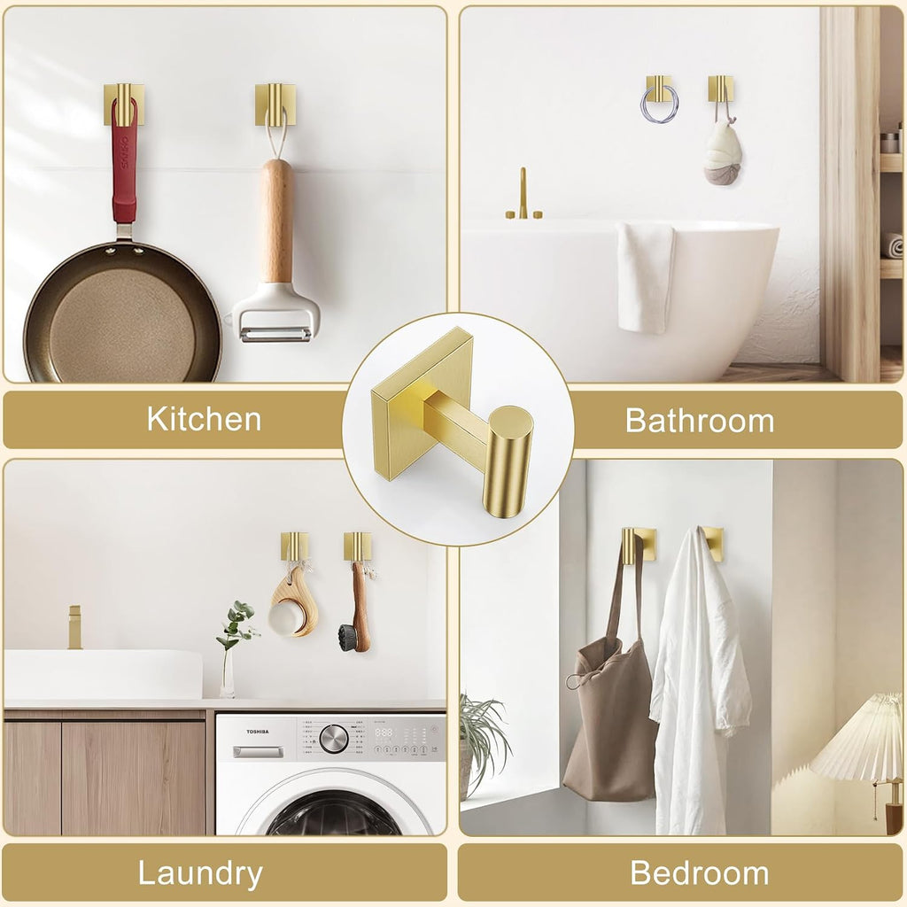 Towel Ring Set 4 Piece Bathroom Hardware Set Includes Towel Ring 2 Towel Hooks and Toilet Paper Holder Stainless