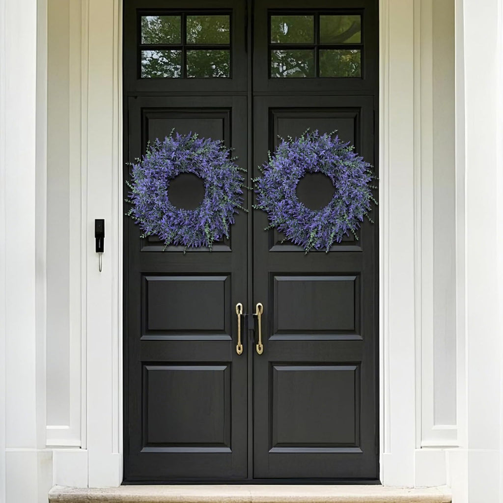 26" Artificial Lavender Eucalyptus Wreath for Front Door Decor(Purple)