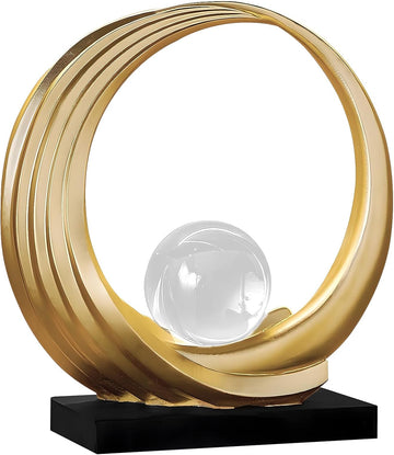Modern Abstract Stripe Golden Shelf Decor Statues | Coffee Table Home Decor Sculpture,Desk Decoration (Golden)