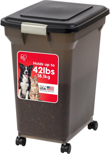 USA Dog Food Storage Container, Up to 42 lbs, Smoke, Made in USA