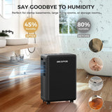 2000 Sq.Ft Dehumidifier for Basement, 30 Pints Dehumidifiers for Home with Drain Hose, 3 Mode, Auto Defrost