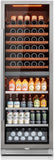 24 Inch Wine & Beverage Refrigerator - 185 Can + 77 Bottle Dual Zone 34-65°F Coo