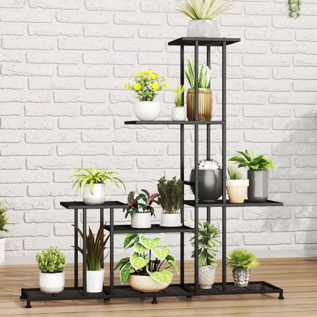 Heavy Duty Metal Plant Stand, 5 Tiers Multifunctional Plant Stand for Indoor Outdoor, for Tall Large Rack Garden
