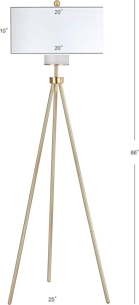 Enrica Brass Gold Tripod Leg 66-Inch Floor Lamp, Contemporary Sculptural Design (FLL4008A)
