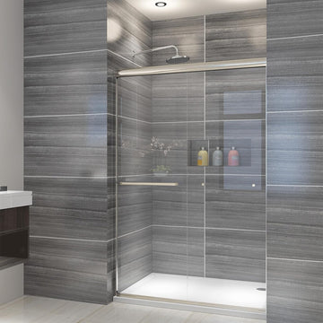 Showers 46.5 in.- 48 in. W x 72 in. H, Semi-Frameless 2 Bypass Sliding Shower Doors