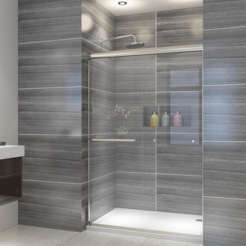 Showers 46.5 in.- 48 in. W x 72 in. H, Semi-Frameless 2 Bypass Sliding Shower Doors