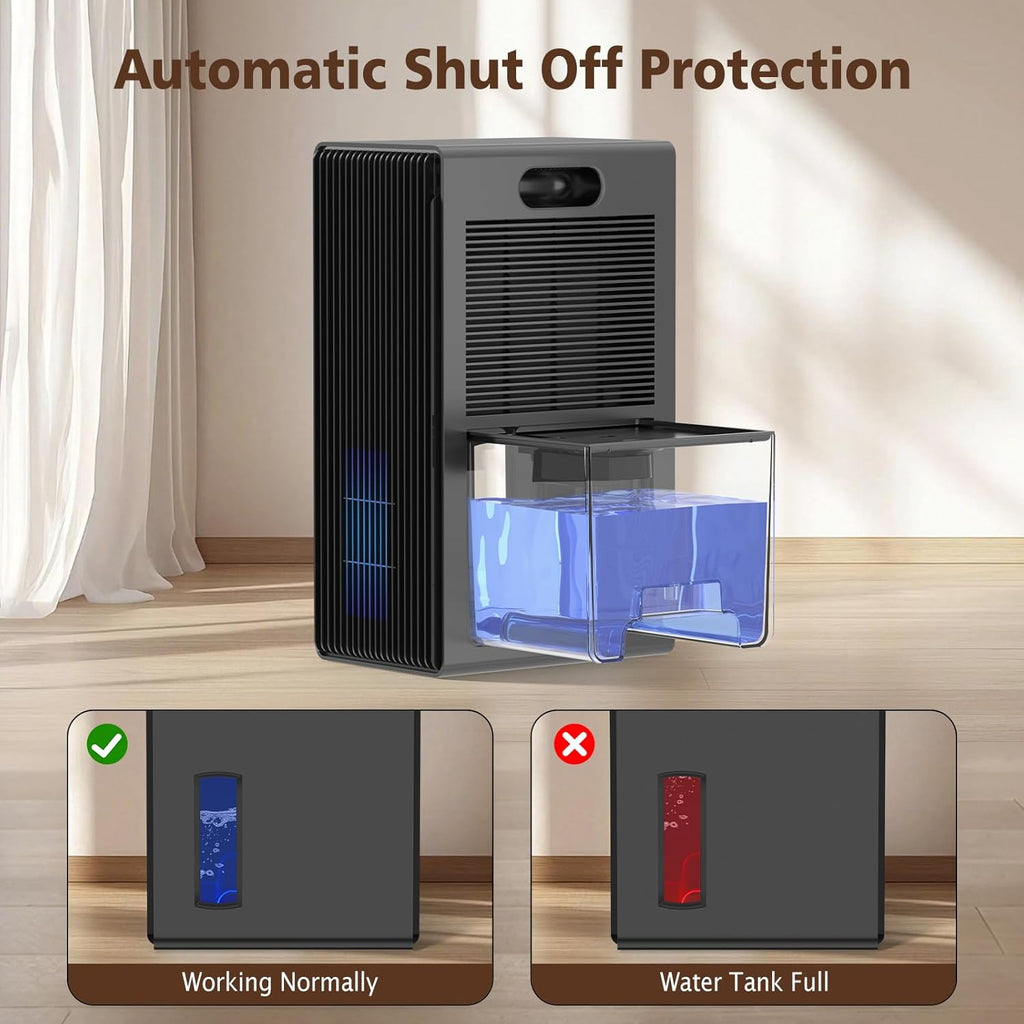 Dehumidifier, 1000 sq.ft Dehumidifiers for Home with 95oz Large Water Tank,Quiet Dehumidifier with 7