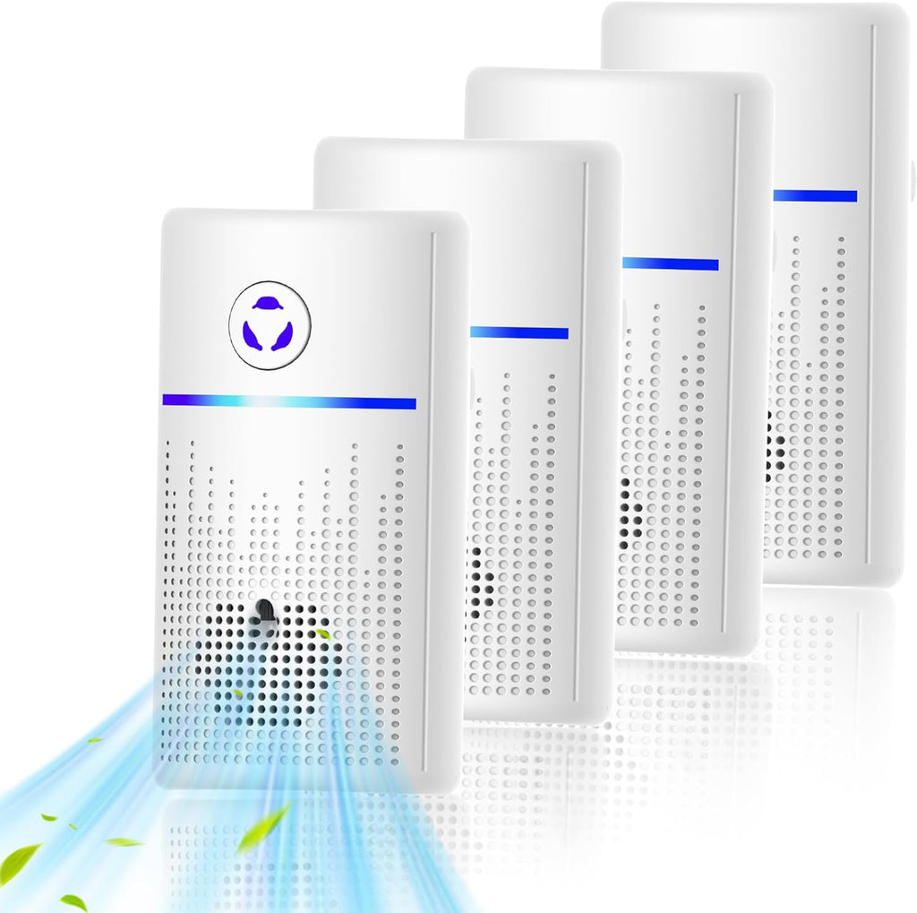 Air Ionizers for Home 4-Pack, Plug-in Air Purifier Ozone-Free & Filterless, Eliminates Pet Odors fro