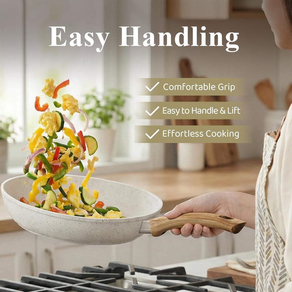 24Pcs Pots and Pans Set, Long-Lasting Ceramic Nonstick Cookware Set | Titanium-Reinforced Coating, PFAS-Free
