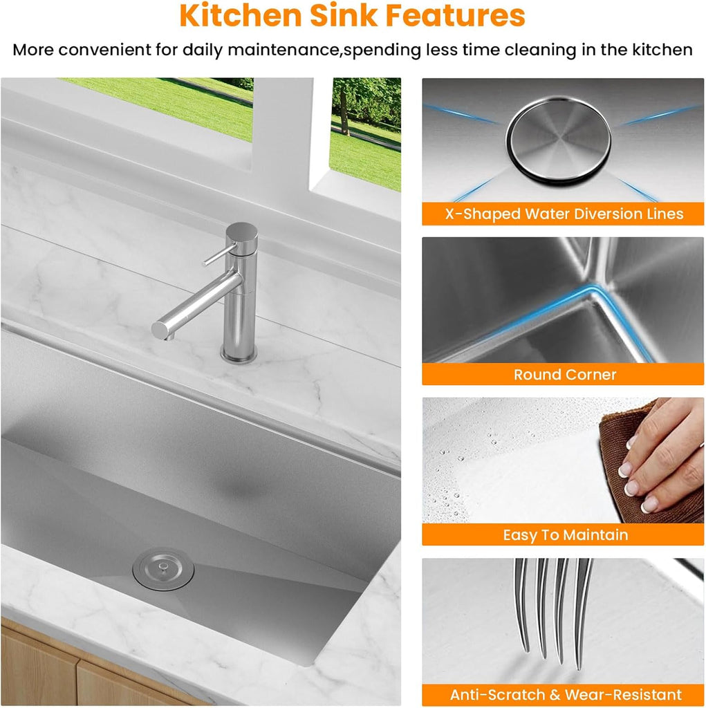 32 Kitchen Sink Undermount - 32 x 19 x 10 Inch Undermount Sink