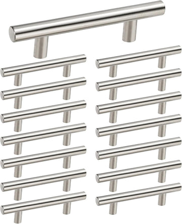 15 Pack Brushed Nickel Cabinet Pulls 3 Inch Handles Stainless Steel Cabinet Hardware and Bathroom Cabinets, 5 Inch