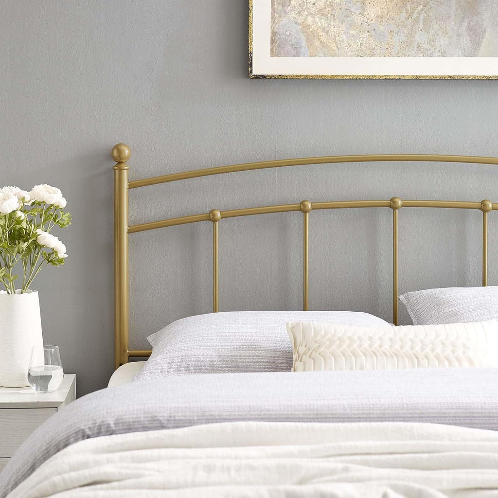 Abigail King Metal Headboard in Gold