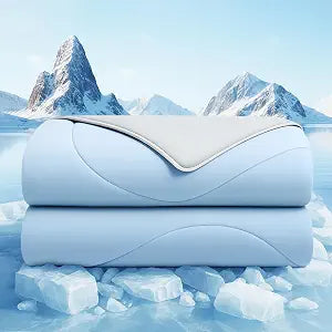 Cooling Comforter Twin, Cooling Blankets for Hot Sleepers and Night Sweats, Double Side Cool Soft Light Micro Gravity