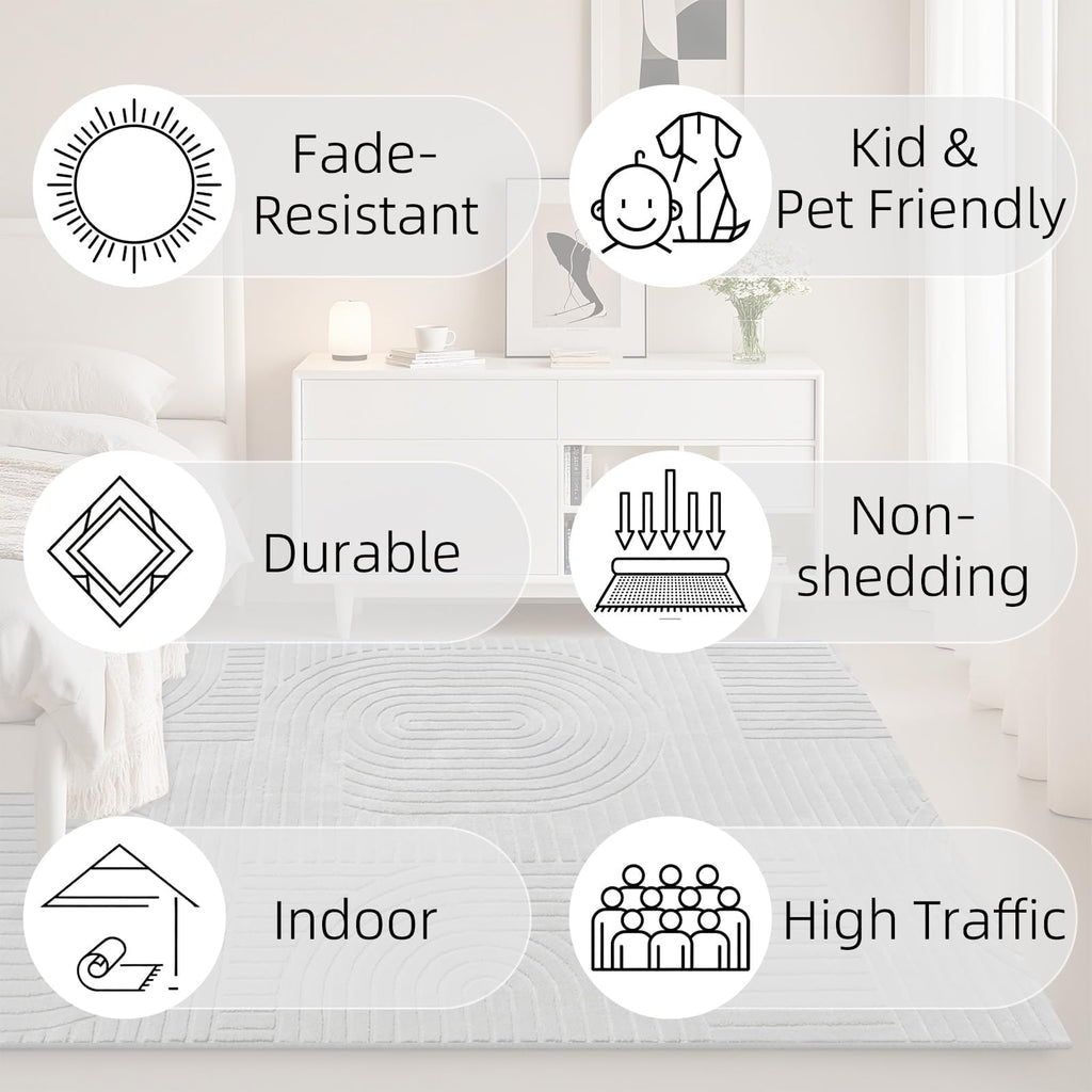 Grey Solid Area Rug, Large Washable Soft Rugs