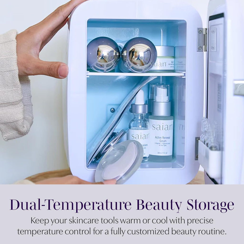 Esty Fridge for Skincare Products - Compact 4L Portable Mini Fridge with Quiet Dual Cooling and Warming for Beauty