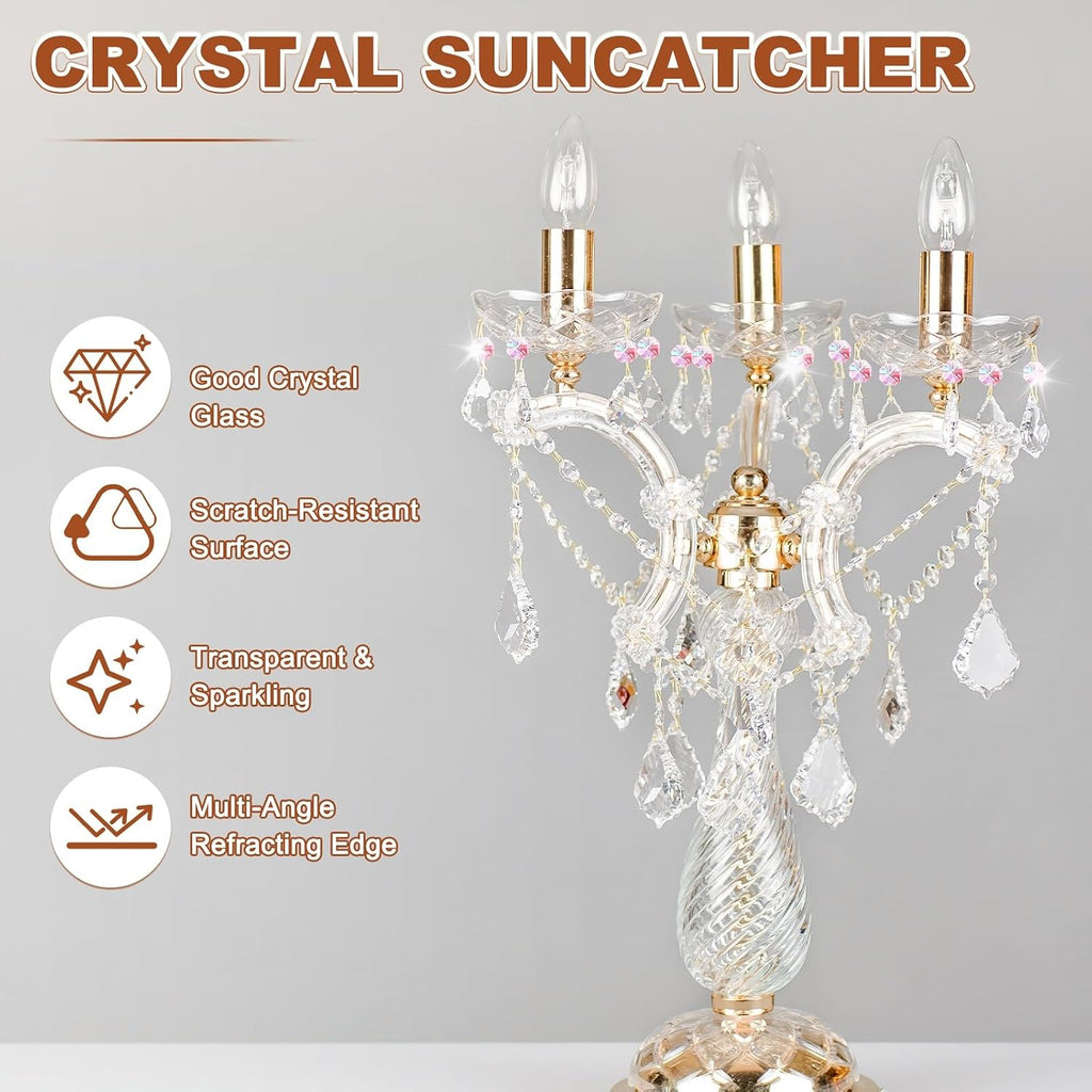 50-Pack Crystal 2 Hole Octagon Prisms, 14mm/0.55 Inch Chandelier Pendant Maker Hanging Crystals Chandelier Prisms for