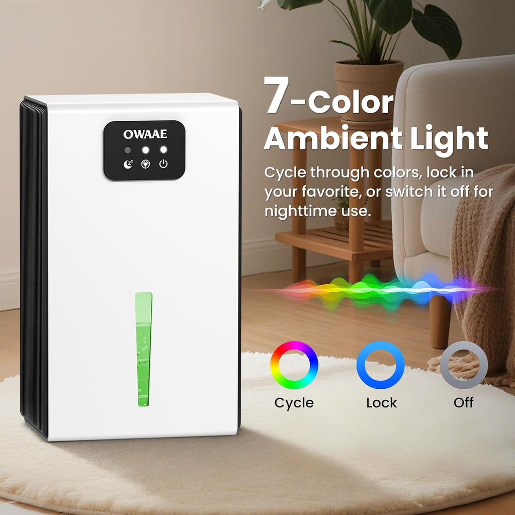 Dehumidifier, 1000 sq.ft Quiet Dehumidifiers for Home Bedroom Bathroom Basement with 95oz Water Tank, Sleep Mode