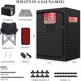 Upgraded Hot Air Sauna, 1 or 2 Person Sauna Tent, 1500W & 159°F Portable Dry Wind Saunas, with 660nm Red Light