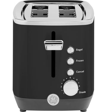 GE 2 Slice Black Stainless Steel Toaster, Extra Wide Slots for Toasting Bagels, Breads, Waffles & More, 7 Adjustable