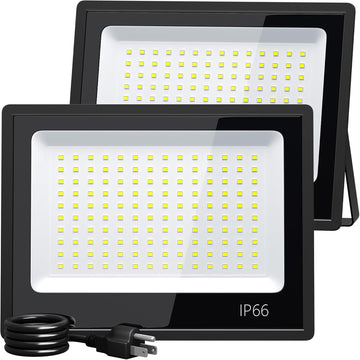 LED Flood Light Outdoor, High Power Commercial Work Light, IP66 Waterproof Daylight 6500K Super Bright Security