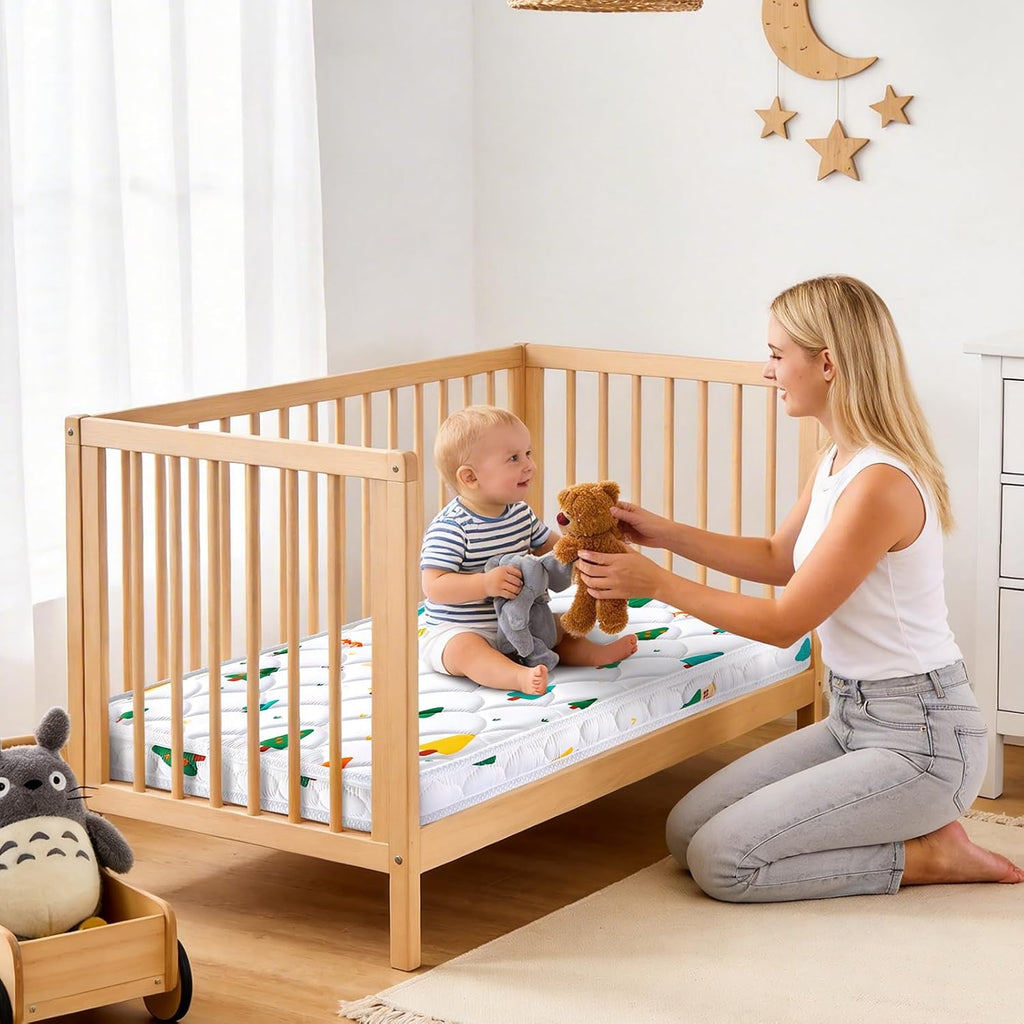 Mini Crib Mattress 38" x 24" x 4"- Firm Support and Comfort Premium Foam,Noiseless and Odorless,Hypoallergenic Mini