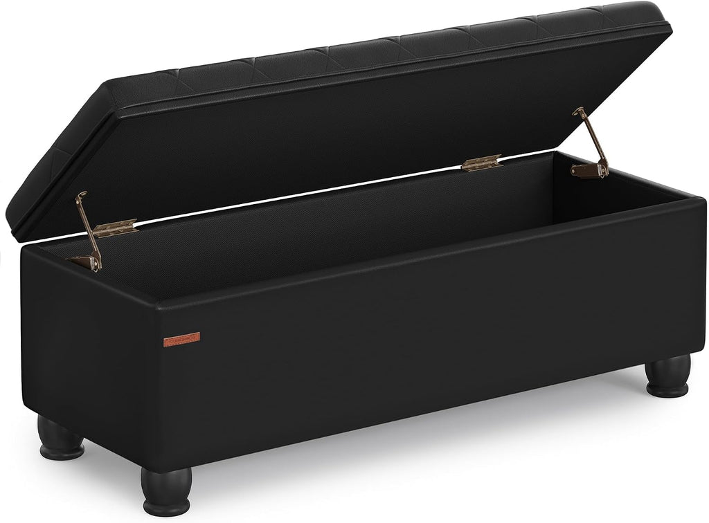 Storage Ottoman, Storage Bench, Tufted Entryway Bedroom Bench, 17.7 x 46.5 x 17.7 Inches, Hinges Easy Lid Operation