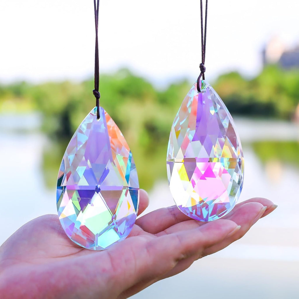 5Pcs 3-inch Crystal Sun Catcher Prisms for Windows Garden Patio