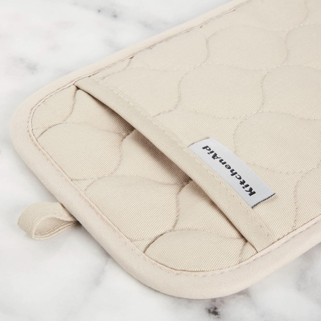 Quilted Cotton Terry Cloth Oven Mitt, Pot Holder, Kitchen Towel 4-Pack Set, Heat Resistant, Silicone Grip, 16"x26"