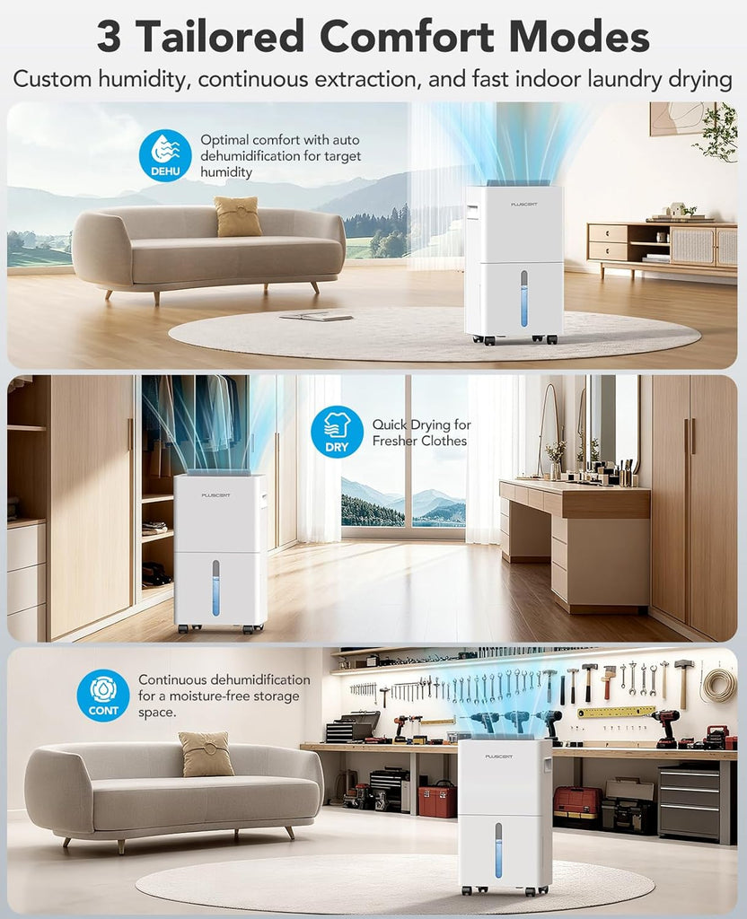 21 Pint Dehumidifier for Basement and Home, 1500 Sq Ft Portable Dehumidifier with Drain Hose
