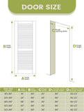 18"x 80" Louvered Interior French Slab Door, Pre-Assembled White Primed Solid Core Panel w/o Prehung Jamb, Vented Door