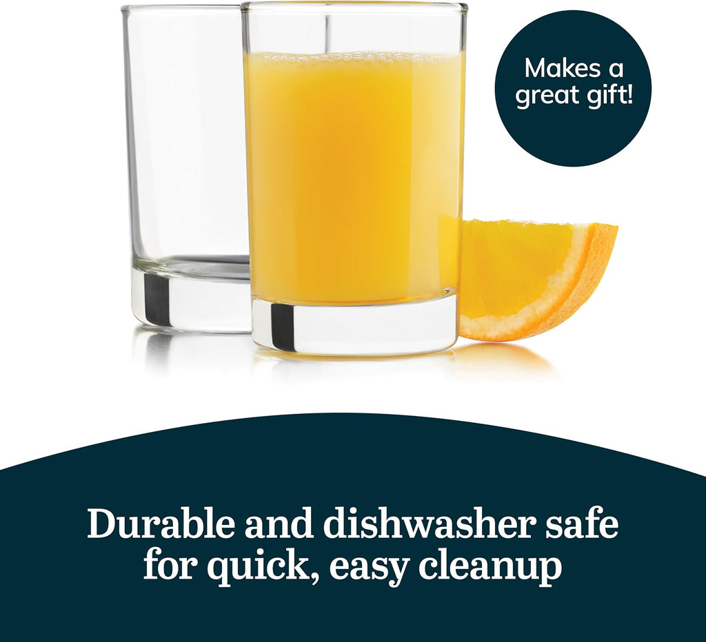 Fruit Juice Glasses, Heavy Base Glass Drinking Glasses Set of 8, Breakfast Juice Cups, Everyday Clear Drinking Glass